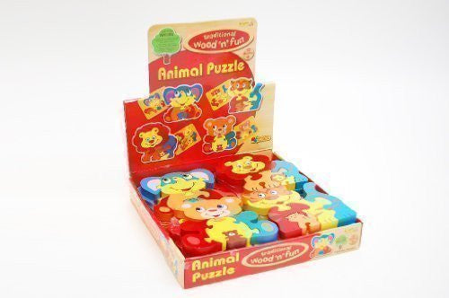 Childrens Kids Wooden Zoo Shape Puzzle Jigsaw Elephant Tiger Lion Bear & Babies - hanrattycraftsgifts.co.uk