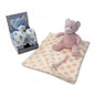 Baby boys blue Soft Teddy Bear & Polkadot Blanket - Boxed Gift Set - hanrattycraftsgifts.co.uk