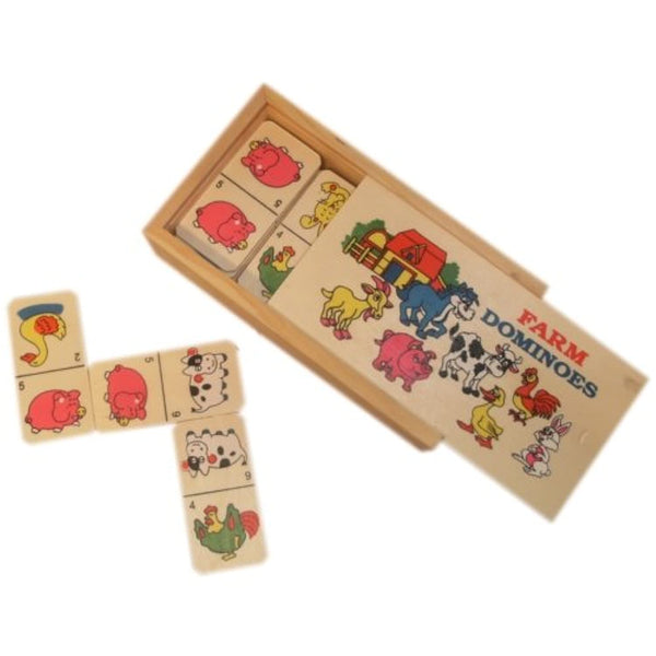 Childrens Wooden Box of Farm Dominoes [Toy]