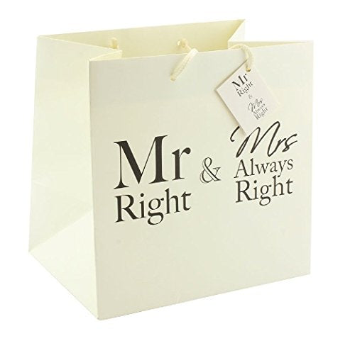 Mr and Mrs Always Right Gift Bag available in 2 sizes - hanrattycraftsgifts.co.uk