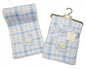 Brand New Snuggle Baby Fleece Baby Wrap Blanket Blue & White Check with Spaceship Design - hanrattycraftsgifts.co.uk