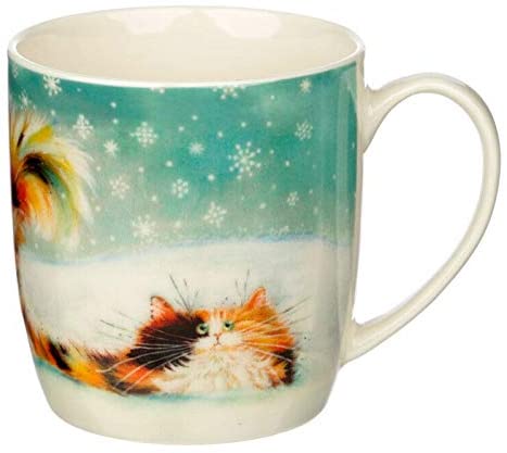 Puckator Kim Haskins Christmas Ginger Cat Porcelain Mug