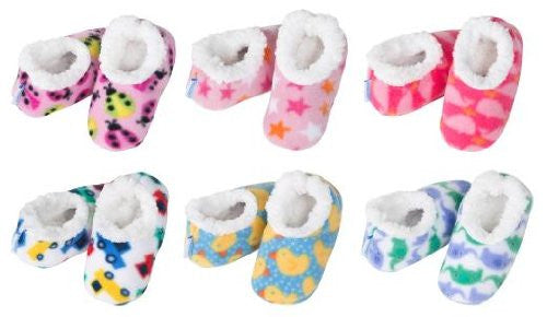 Snoozies ~ Baby Snoozies! ~ Foot Coverings ~ Slippers (Medium ~ 3-6 Months, Cars & Trucks ~ (White)) - hanrattycraftsgifts.co.uk