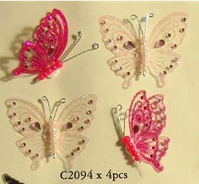 Craft for Occasions Pink Jewel Butterflies. C2094 - hanrattycraftsgifts.co.uk