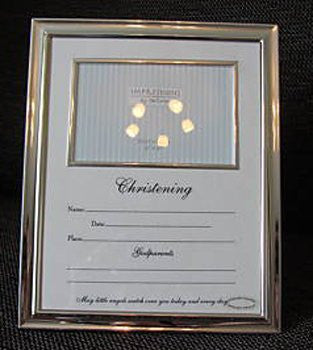 Silver Photo Frame - Christening - Juliana Collection - hanrattycraftsgifts.co.uk