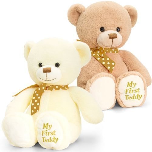Keel Toys 20cm Supersoft My First Teddy 2 Asstd (cream) - hanrattycraftsgifts.co.uk