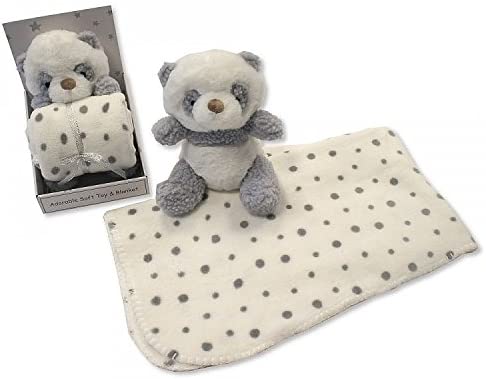 Baby soft toy with blanket in box - Panda, mixed, one size