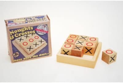 NEW TRADITIONAL WOODEN NOUGHTS AND CROSS TIC TAC TOE BLOCKS RETRO BOXED ACK