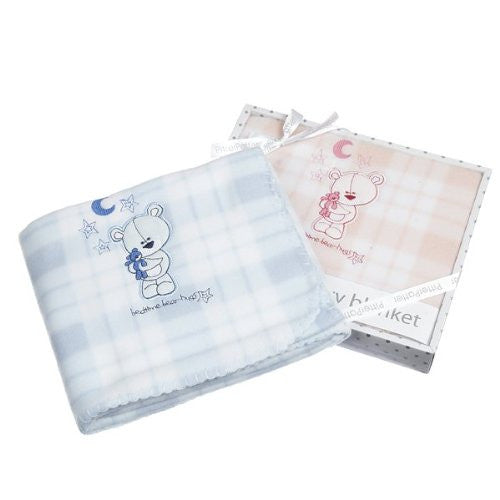 Bedtime bear hugs soft fleece gift boxed blanket/wrap by Pitter Patter pink - hanrattycraftsgifts.co.uk