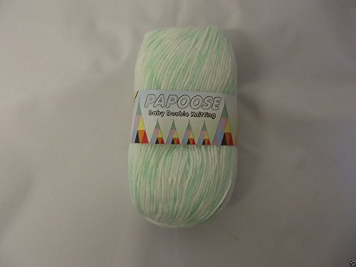 Teddy Papoose Baby Double Knitting Wool / Yarn 100g - Green White Mix 811 - hanrattycraftsgifts.co.uk