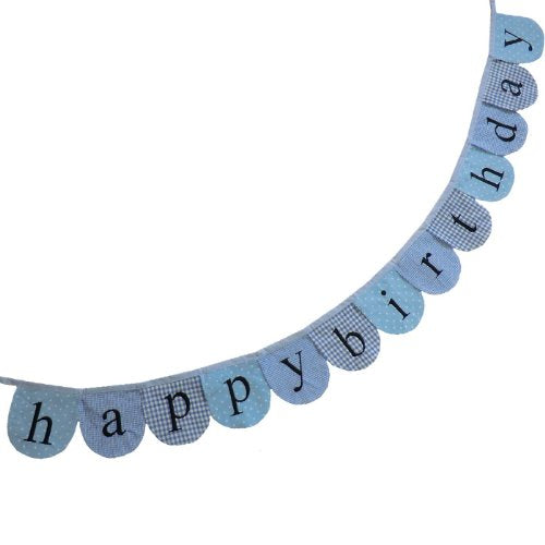 Bunting - Happy Birthday - Blue - 2m - Powell Craft - hanrattycraftsgifts.co.uk