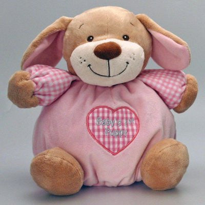 Baby's 1st Puffball Puppy - Pink - hanrattycraftsgifts.co.uk