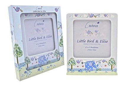 little bird & ellie cavania 4x 4 photoframe blue - hanrattycraftsgifts.co.uk