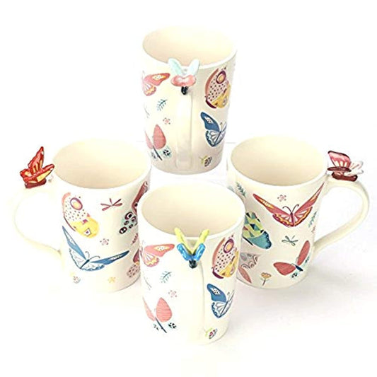Butterfly on Handle Shaped Handle Mug