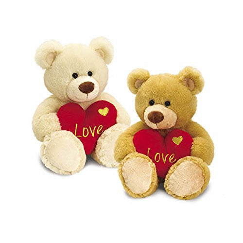 Gorgeous 25cm Soft Plush Bear Holding A Red Love Heart - hanrattycraftsgifts.co.uk
