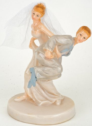 CLUB GREEN Shiny Resin Bride Carrying Groom, White, 150 mm - hanrattycraftsgifts.co.uk