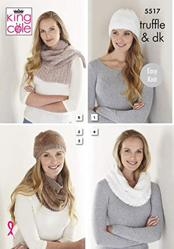 King Cole 5517 Womens  Knitting Knitting Pattern Knitting Truffle and Merino Blend DK