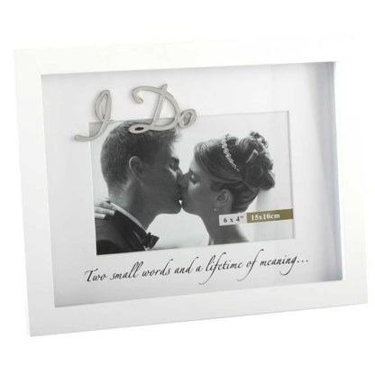 Wood Wedding Frame 6x4 I Do (FW395) - hanrattycraftsgifts.co.uk