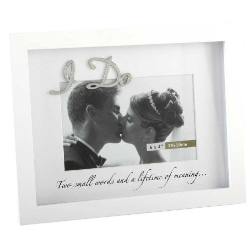 Wood Wedding Frame 6x4 I Do (FW395) - hanrattycraftsgifts.co.uk