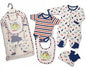 Brand New Baby Boys 5piece Gift Set Sleepsuit, Vest, Bib, Hat & Mitts Hungry Dinosaur 3 sizes (Newborn) - hanrattycraftsgifts.co.uk