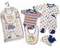 Brand New Baby Boys 5piece Gift Set Sleepsuit, Vest, Bib, Hat & Mitts Hungry Dinosaur 3 sizes (0-3mths) - hanrattycraftsgifts.co.uk