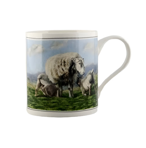 Cachet Sheep & Lambs Farm Animal Fine Art Watercolour China Gift Mug - hanrattycraftsgifts.co.uk