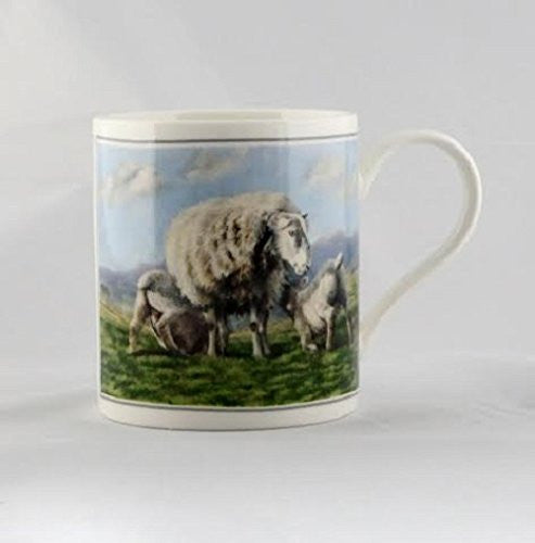 Cachet Sheep & Lambs Farm Animal Fine Art Watercolour China Gift Mug - hanrattycraftsgifts.co.uk