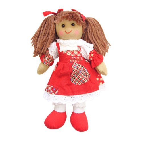 hand made red heart 20cm ragdoll - hanrattycraftsgifts.co.uk