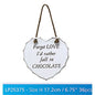 White "Forget Love, I'd rather fall in Chocolate" Shabby Chic Hanging Plaque - hanrattycraftsgifts.co.uk