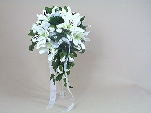 ellegant wedding bouquet ivory - hanrattycraftsgifts.co.uk