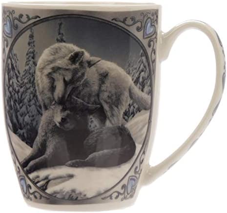 Mug Breakfast Snow Kisses Wolf, Wolves On Snow, Lisa Parker