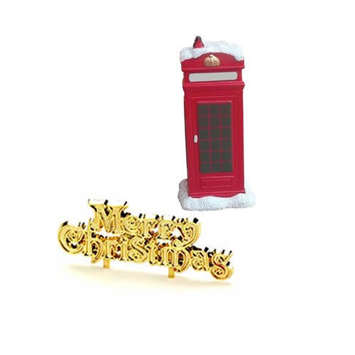 Snowy Telephone Box Cake Decoration - hanrattycraftsgifts.co.uk