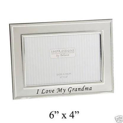Silver plated I love My Grandma Photo frame - hanrattycraftsgifts.co.uk