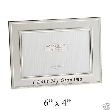 Silver plated I love My Grandma Photo frame - hanrattycraftsgifts.co.uk