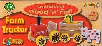 Traditional Wood 'n' Fun Farm Tractor - Wooden Toys - hanrattycraftsgifts.co.uk