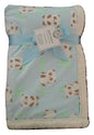 Baby Boys Girls Beautiful Light Blue Panda Bear Fleece Lined Blanket - hanrattycraftsgifts.co.uk