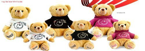 Keel Toys 25cm Hug Me Bear with Pink Hoodie - hanrattycraftsgifts.co.uk