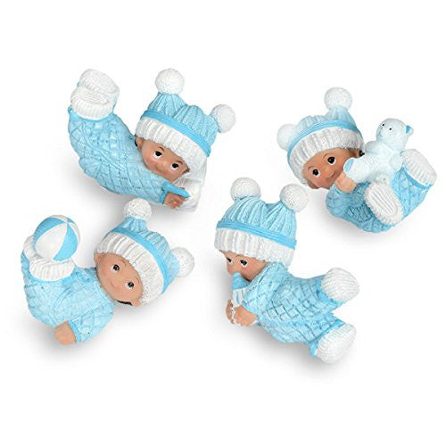 CLUB GREEN Resin Playful Baby, Blue, 71 x 37 x 43 cm, Pack of 12 - hanrattycraftsgifts.co.uk