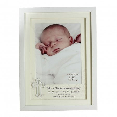 Juliana White Frame with Mount & Icon 8" x 10" - Christening - hanrattycraftsgifts.co.uk