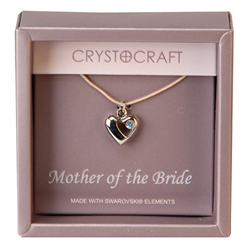 Crystocraft Necklace with Heart Charm - Mother of the Bride - hanrattycraftsgifts.co.uk