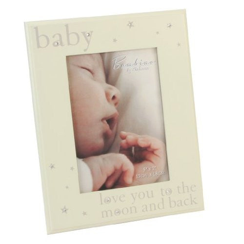 Bambino Wood Photo Frame and Crystals Baby Love You 5x7 (CG337) - hanrattycraftsgifts.co.uk