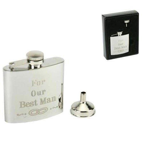 For Our Best Man Hip Flask - hanrattycraftsgifts.co.uk