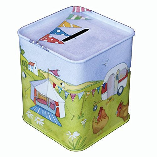 GLAMPING - CARAVAN/CAMPING - Emma Ball Colourful MONEY BOX / PIGGY BANK / MONEY BANK - 9cm - hanrattycraftsgifts.co.uk