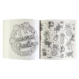 Colouring Therapy, Christmas Premium Adult Colouring Book - 60 Designs to Colour - Size 210mm x 210mm - hanrattycraftsgifts.co.uk