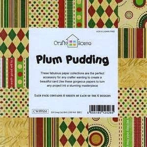 plum pudding paper pack 36sheets six each design - hanrattycraftsgifts.co.uk