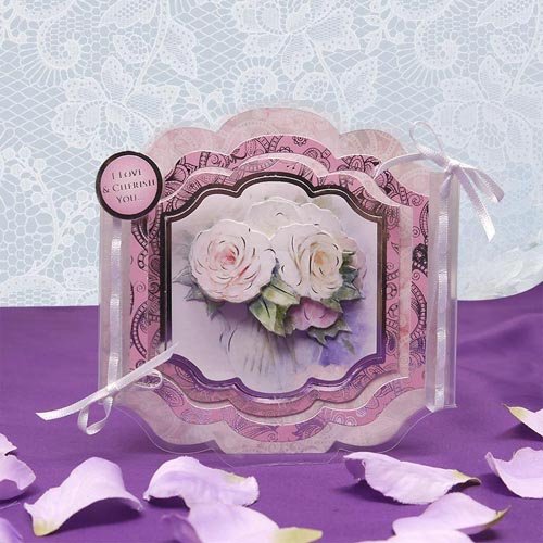 Hunkydory Frosted Florals - Ribbon-Edge Diarama Premium Card Kit - hanrattycraftsgifts.co.uk