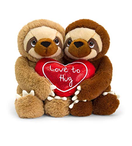 Keel Toys hugging sloth with heart 20cm - hanrattycraftsgifts.co.uk