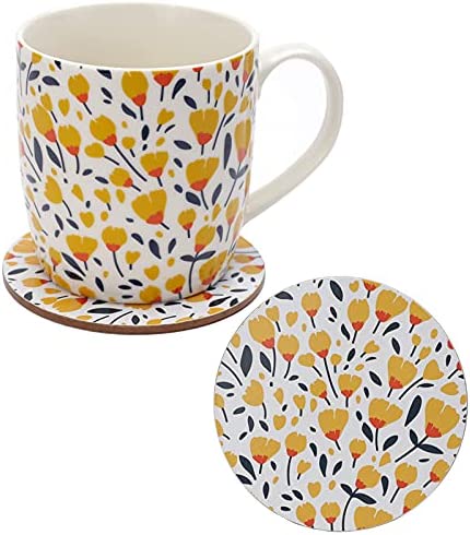 Puckator Buttercup Pick of The Bunch Porcelain Mug & Cork Coaster Set