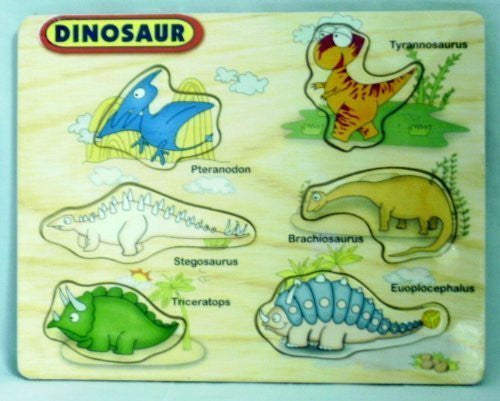 Wooden Puzzle/Jigsaw Mini Playtray: Dinosaur - hanrattycraftsgifts.co.uk