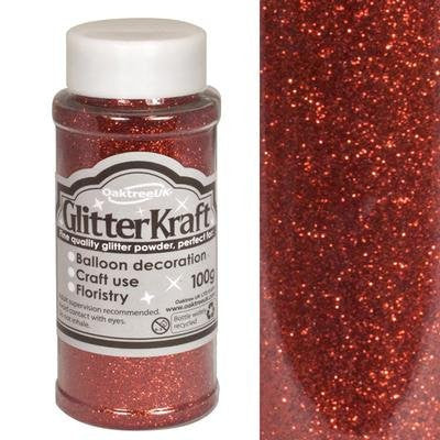Glitter Kraft Red Powder 100g - hanrattycraftsgifts.co.uk